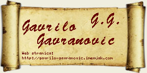 Gavrilo Gavranović vizit kartica